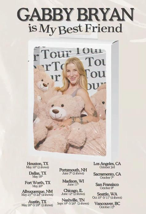 Gabby Bryan is My Best Friend Tour Poster 2025